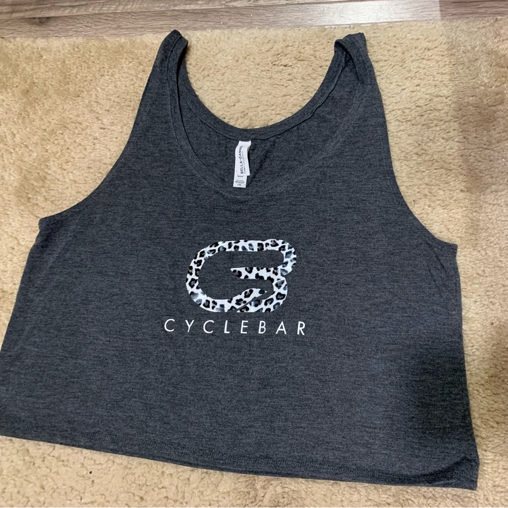 Cyclebar Gray Crop Tank Top with Racerback